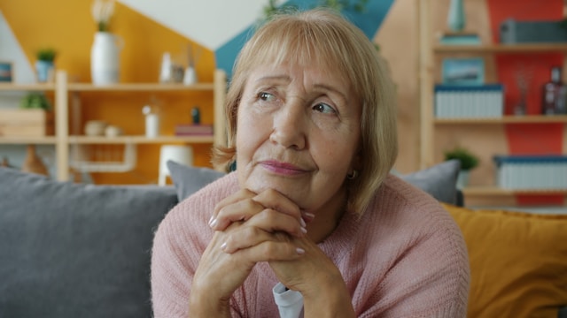 Older woman stressed